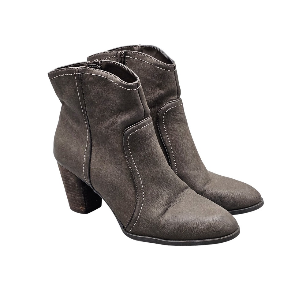 GH Bass Amanda Olive Faux Leather Ankle Boots Booties Size 8.5 M